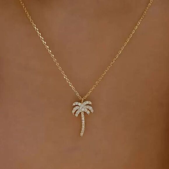 Palm Tree Pendant Necklace #1593 - Picture 1 of 4